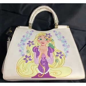 Loungefly Rapunzel Tangled Floral Flowers Embroidered Satchel Handbag Purse NWT